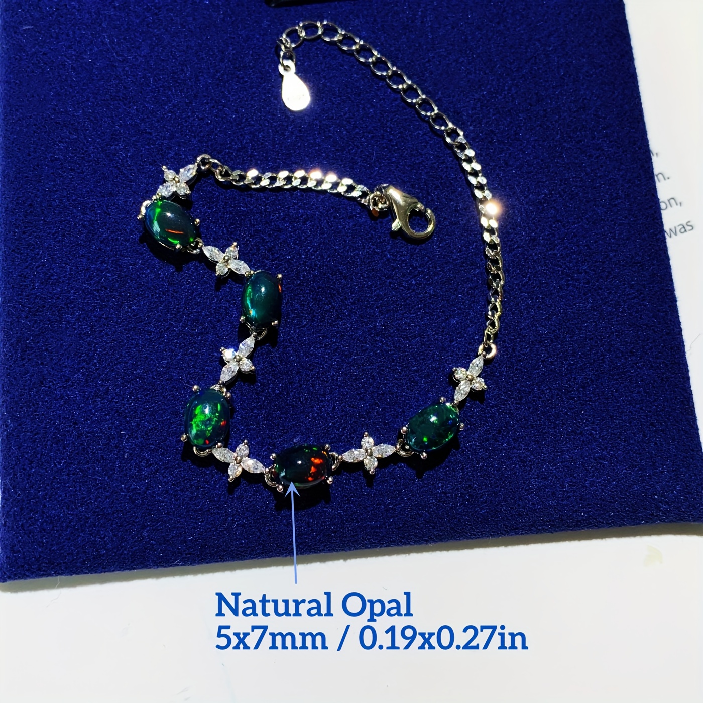 Women's Genuine Natural Opal Bracelet in S925 Silver